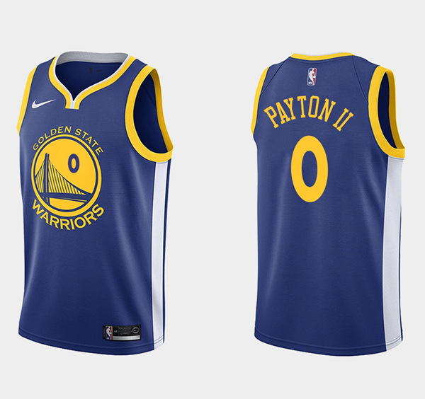 Men's Golden State Warriors #0 Gary Payton II Blue Stitched Basketball Jersey